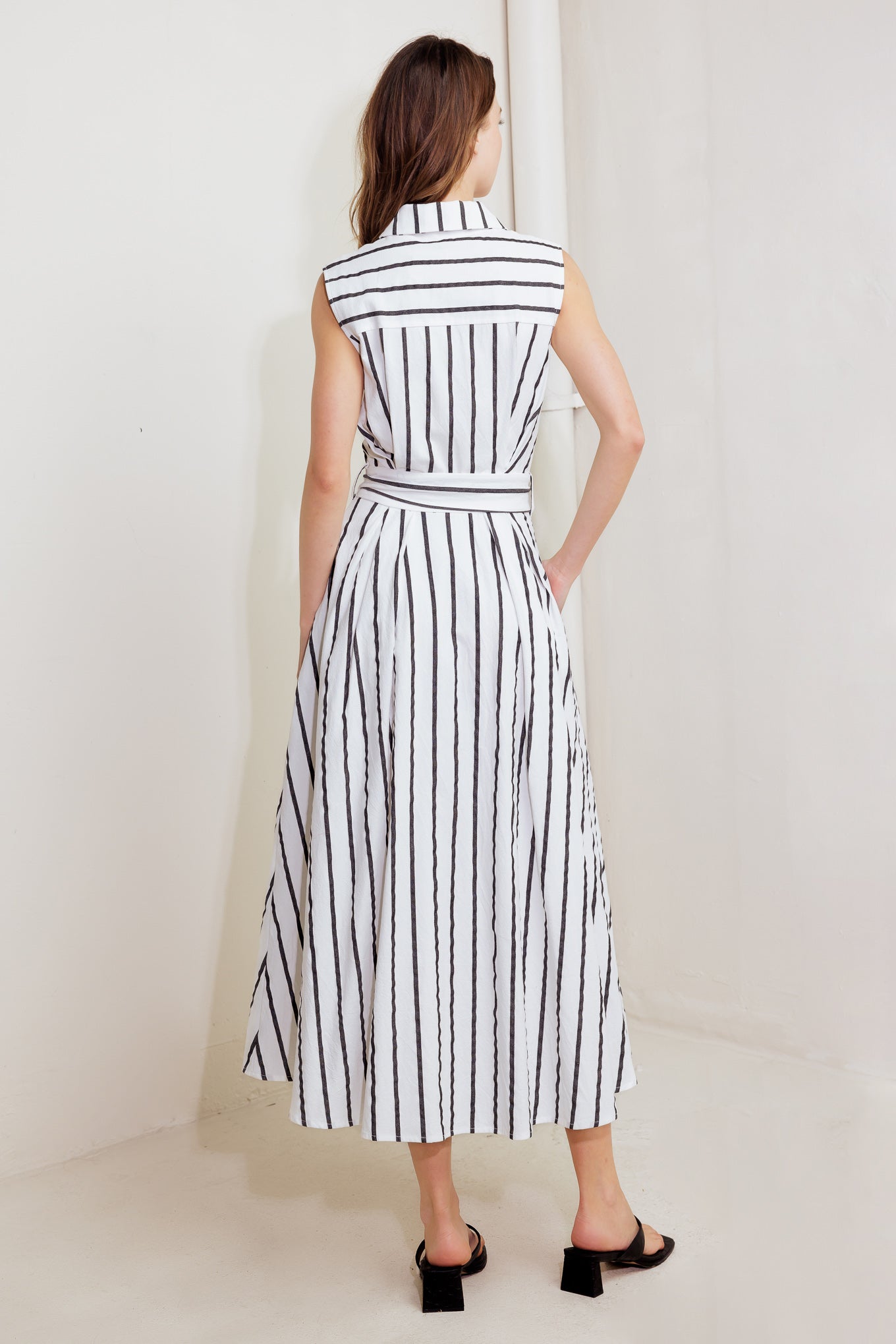 HUGS & VANILLA CLOUDS WOVEN MIDI DRESS Flying Tomato